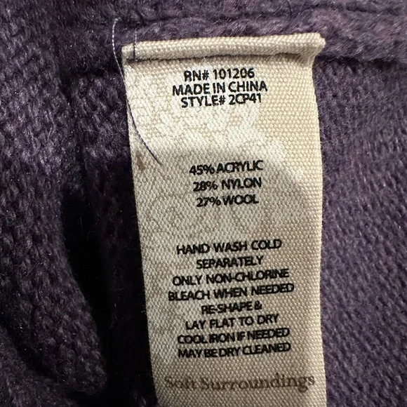 Soft Surroundings Deep Purple Cable Knit Top - Picture 4 of 5